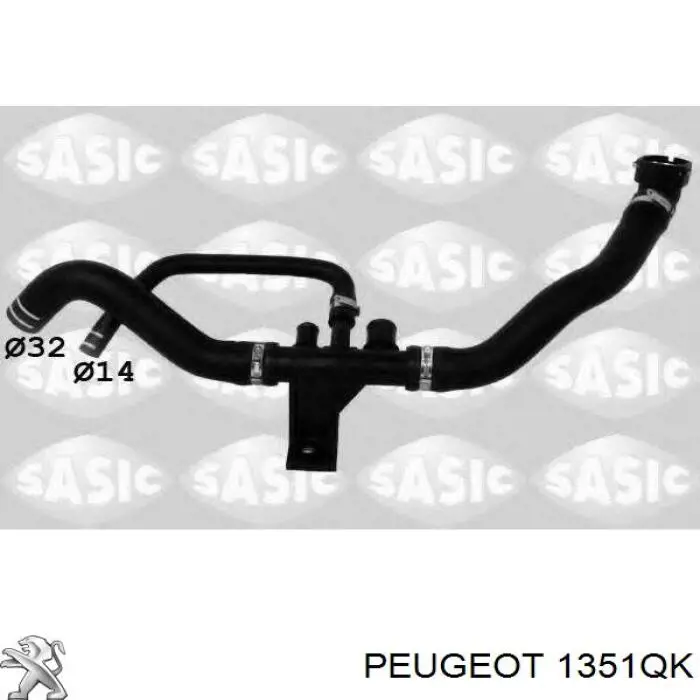 1351QK Peugeot/Citroen manguera refrigerante para radiador inferiora