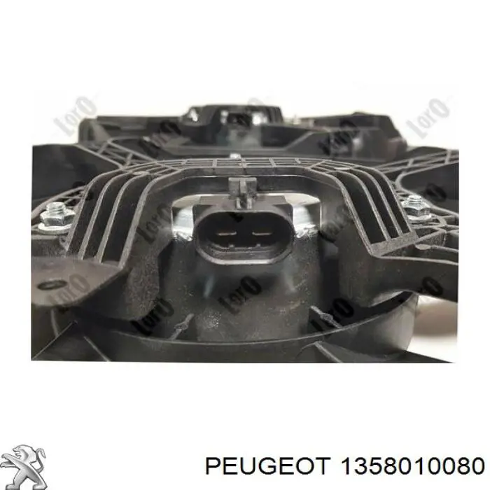 1358010080 Peugeot/Citroen difusor de radiador, ventilador de refrigeración, condensador del aire acondicionado, completo con motor y rodete