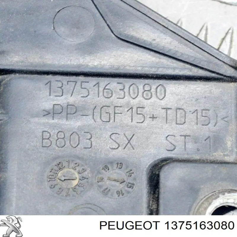 1612521880 Peugeot/Citroen Soporte de parachoques delantero izquierdo