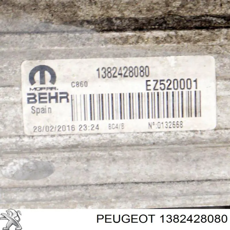 Radiador de aire de admisión Peugeot/Citroen 1382428080 precio, desde 148,81 EUR