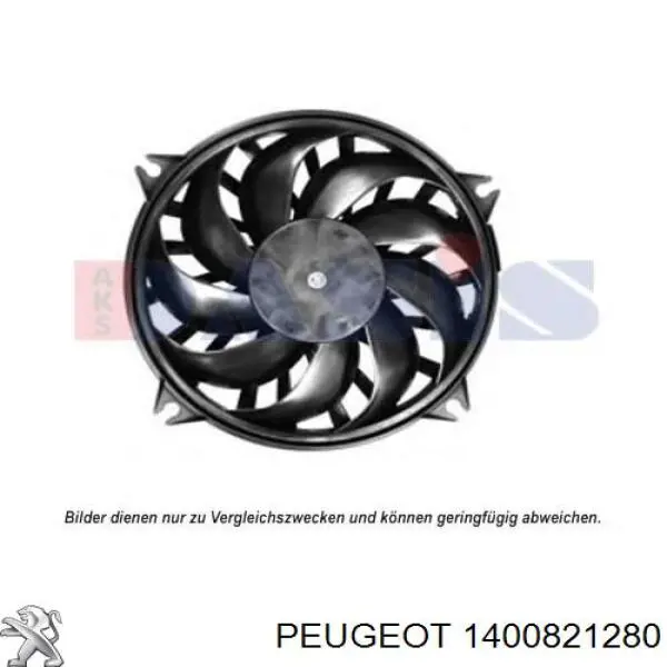 1400821280 Peugeot/Citroen ventilador (rodete +motor refrigeración del motor con electromotor, izquierdo)