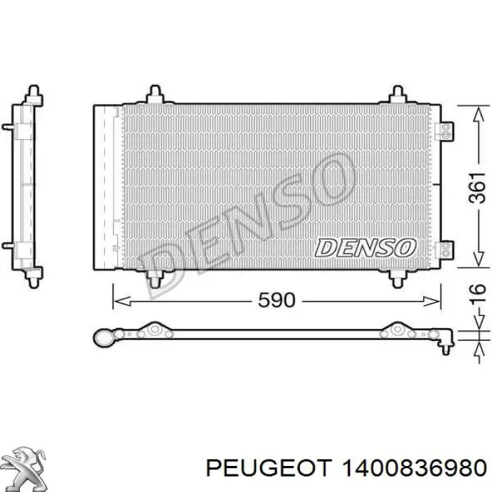 1400836980 Peugeot/Citroen condensador aire acondicionado