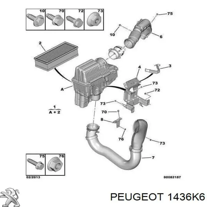 Soporte del filtro de aire Peugeot/Citroen 1436K6 precio, desde 45,73 EUR