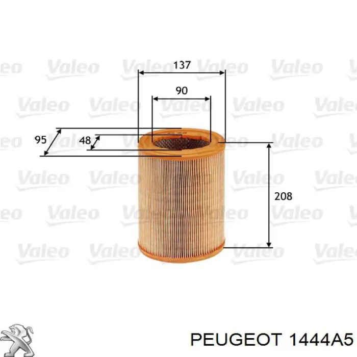 1444A5 Peugeot/Citroen filtro de aire