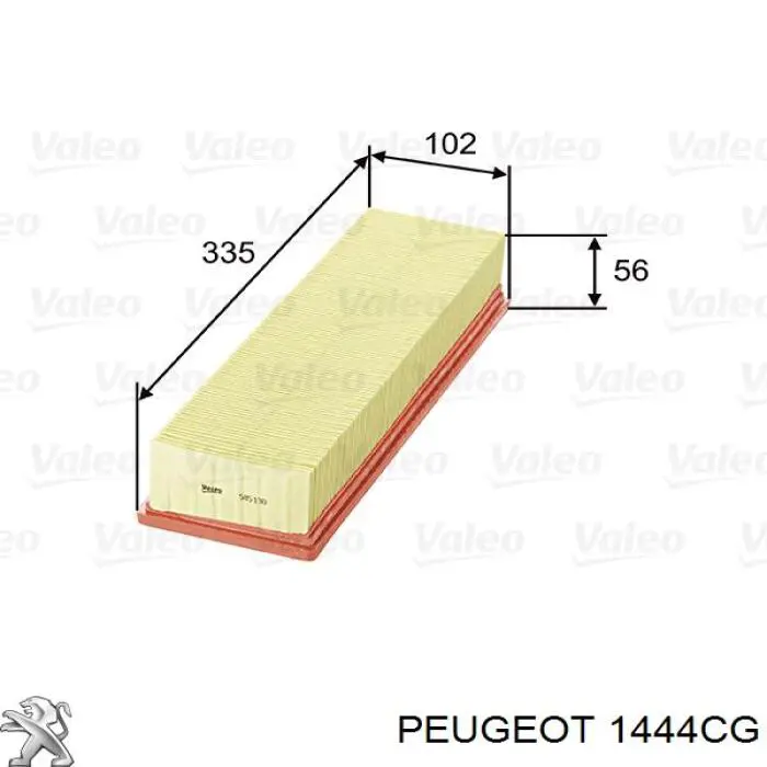 1444CG Peugeot/Citroen filtro de aire