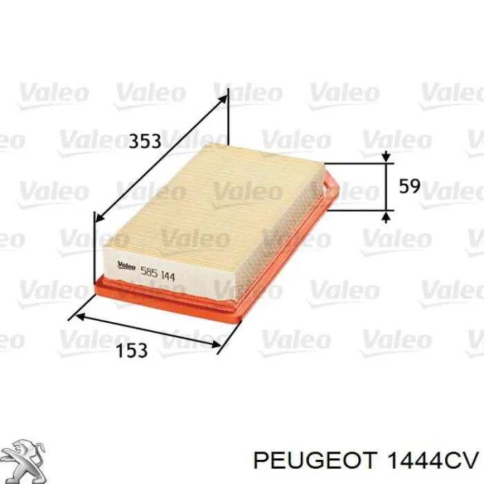 1444CV Peugeot/Citroen filtro de aire