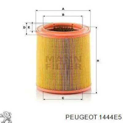 Filtro de aire 1444E5 Peugeot/Citroen