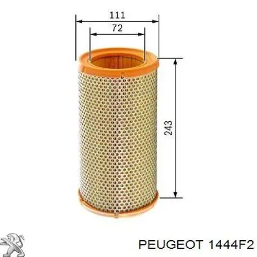 1444F2 Peugeot/Citroen filtro de aire