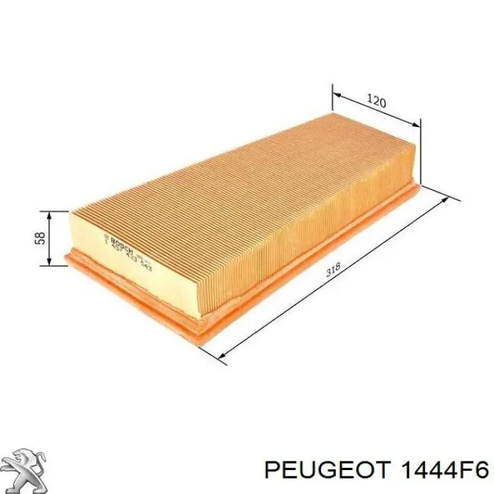 1444F6 Peugeot/Citroen filtro de aire