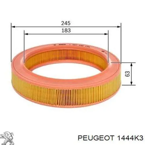 Comprar 1444K3 Peugeot/Citroen Filtro de aire