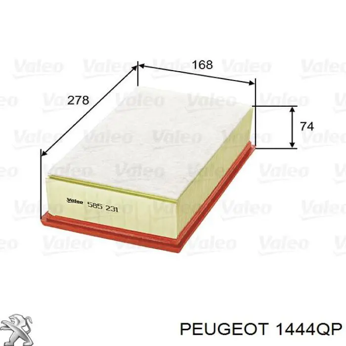 1444QP Peugeot/Citroen filtro de aire