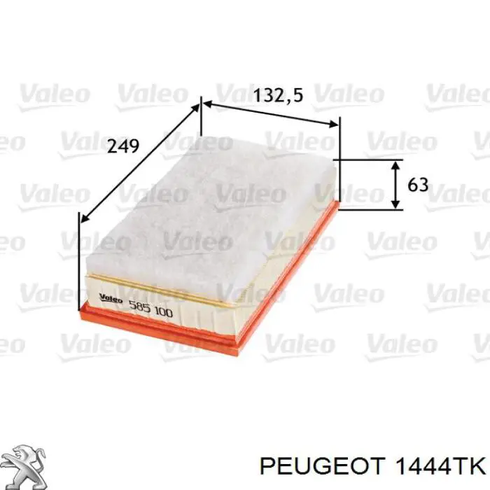 El filtro de aire Peugeot/Citroen 1444TK precio, desde 8,12 EUR