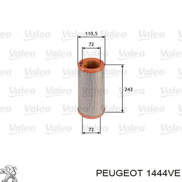 1444VE Peugeot/Citroen filtro de aire