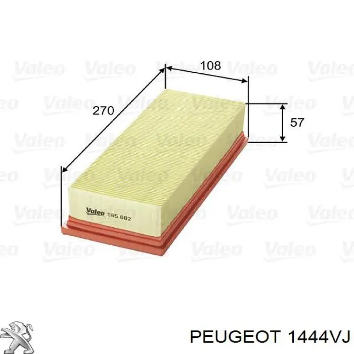 1444VJ Peugeot/Citroen filtro de aire