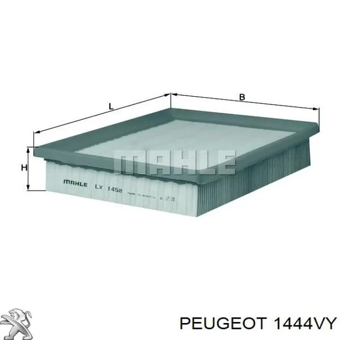 1444VY Peugeot/Citroen Filtro de aire de motor