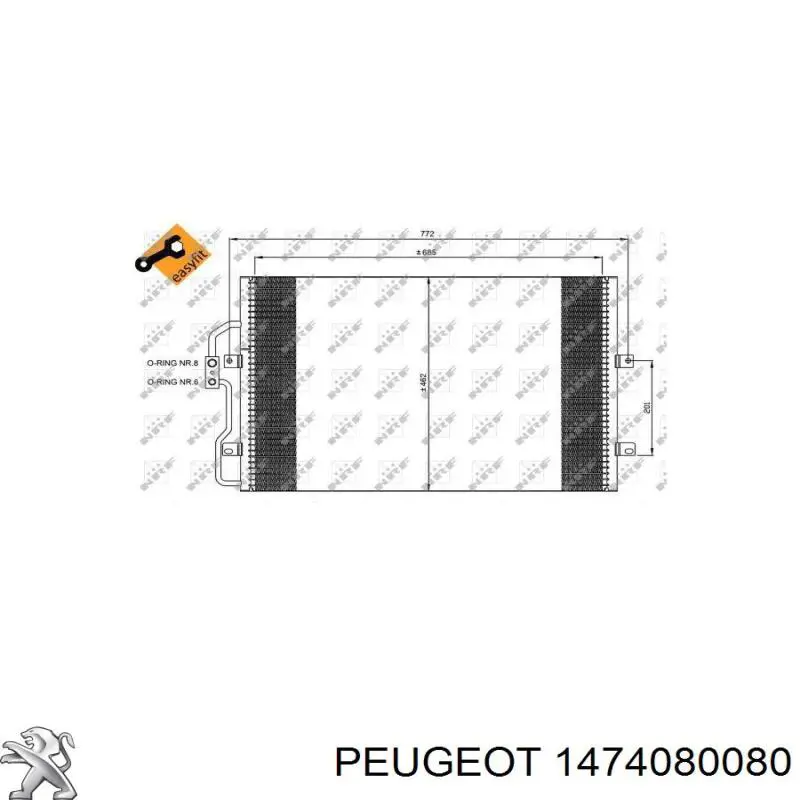 Comprar 1474080080 Peugeot/Citroen Condensador de aire acondicionado
