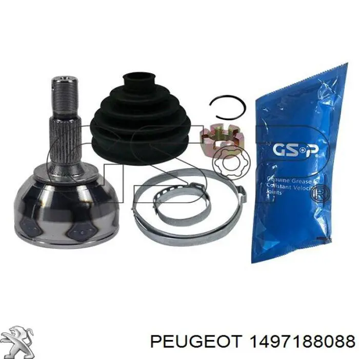 1497188088 Peugeot/Citroen árbol de transmisión delantero derecho