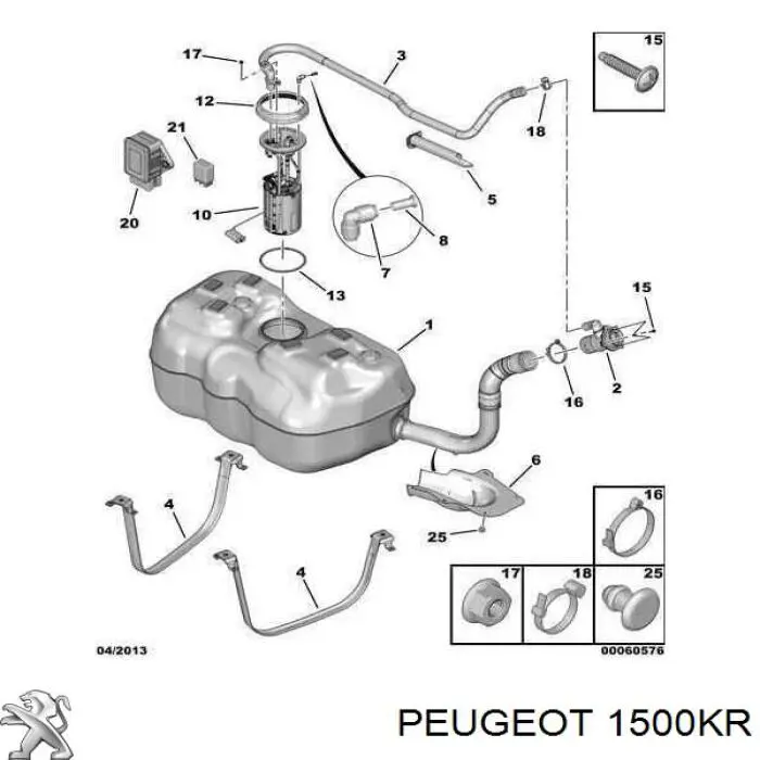 Depósito de gasolina Peugeot/Citroen 1500KR precio, desde 1201,92 EUR