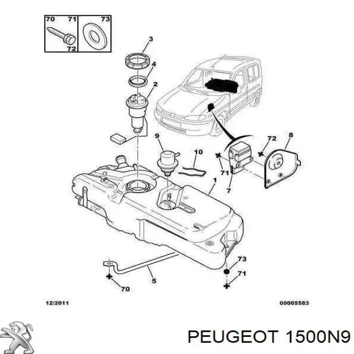 Depósito de gasolina Peugeot/Citroen 1500N9 precio, desde  