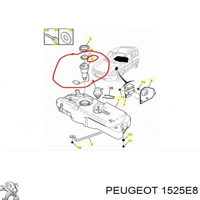 1525E8 Peugeot/Citroen bomba de combustible eléctrica sumergible