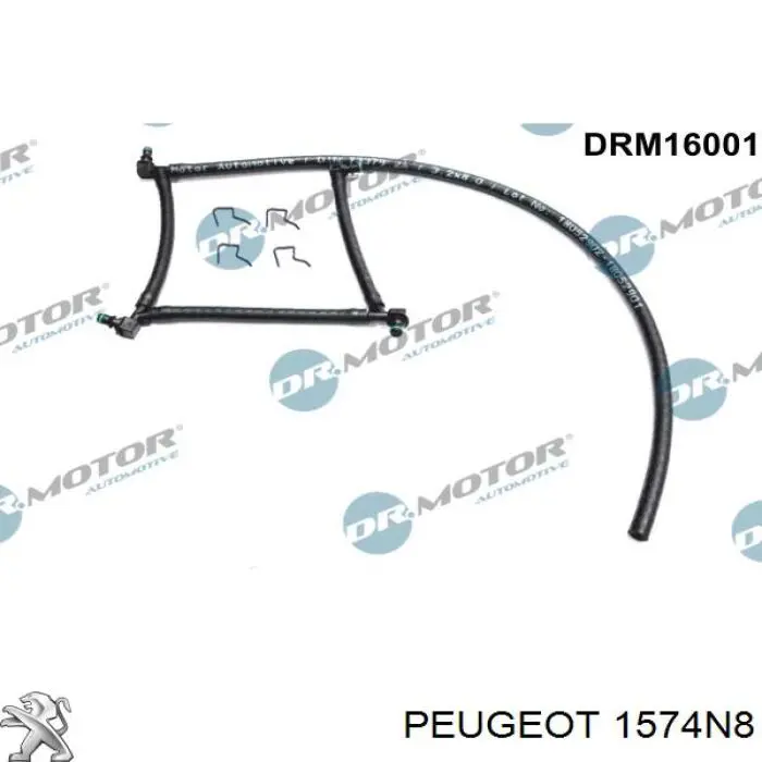 1574N8 Peugeot/Citroen tubo de combustible atras de las boquillas