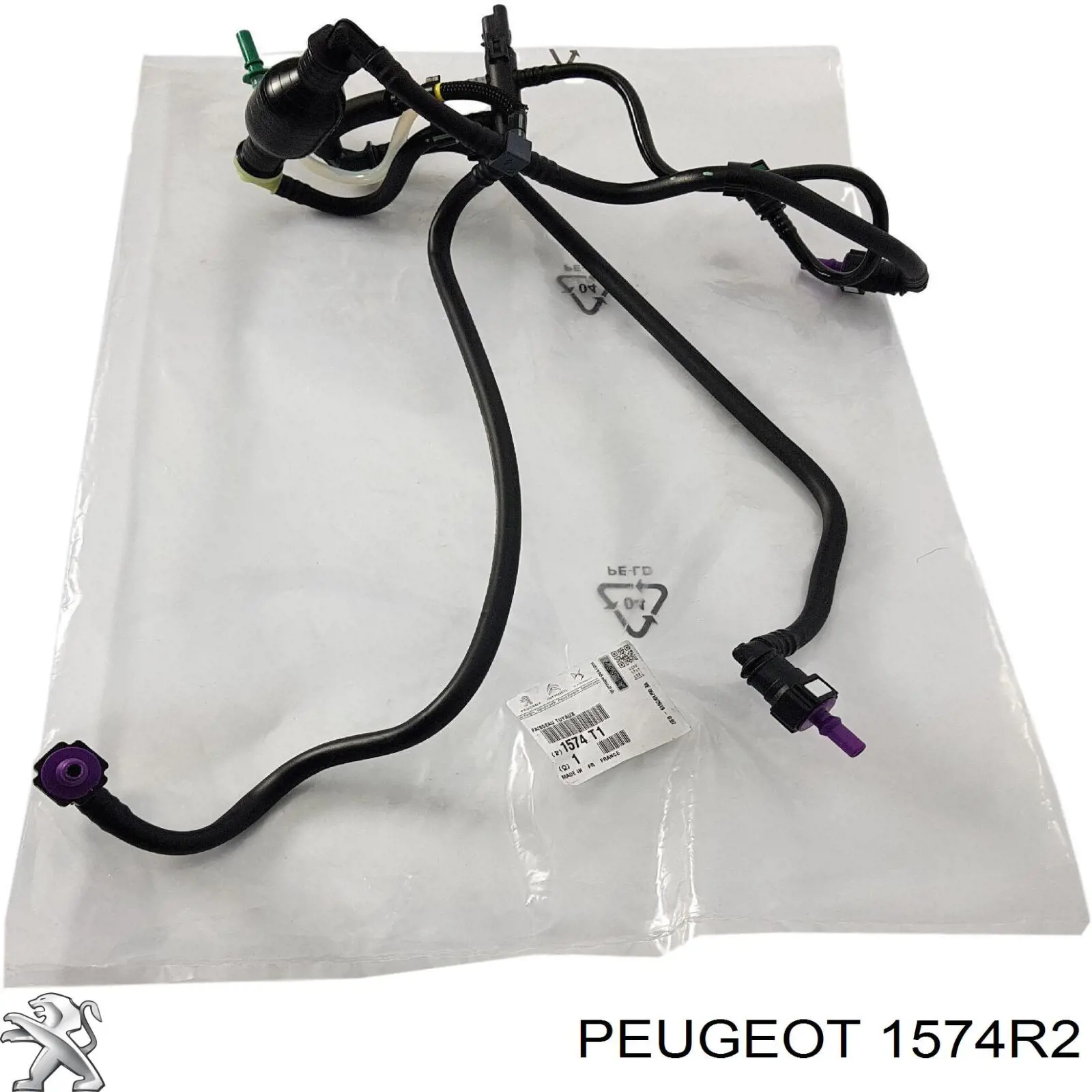 Tubería de retorno de combustible de los inyectores 1574R2 Peugeot/Citroen