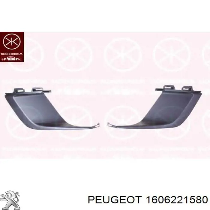 1606221580 Peugeot/Citroen rejilla de antinieblas, parachoques delantero