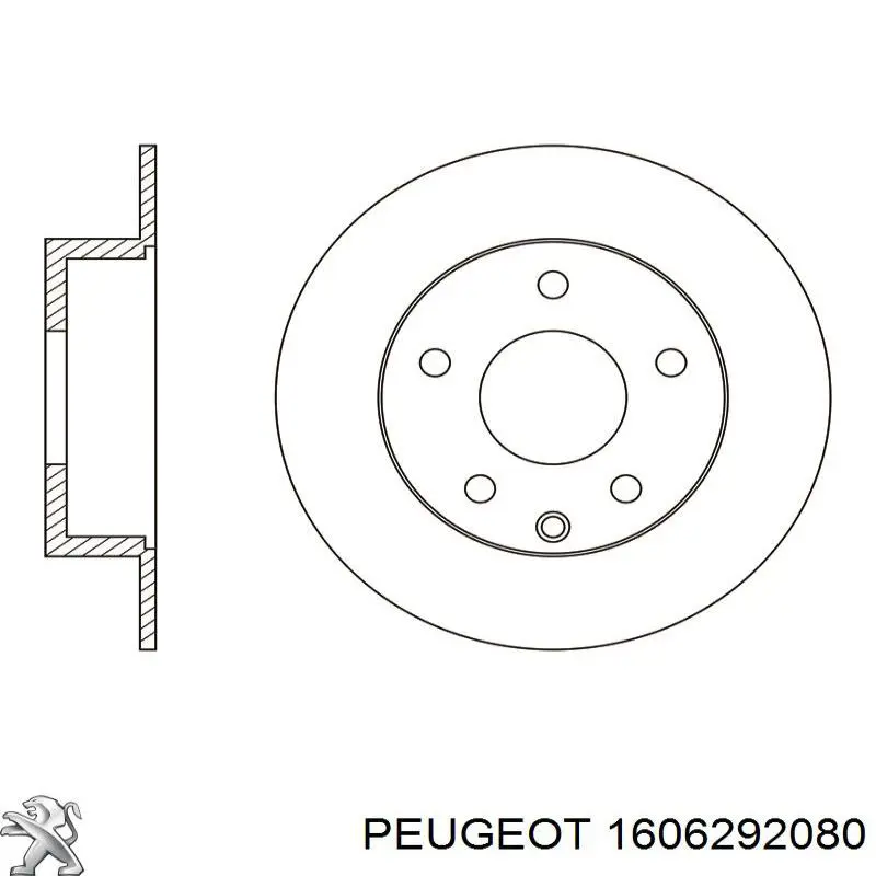 1606292080 Peugeot/Citroen disco de freno trasero