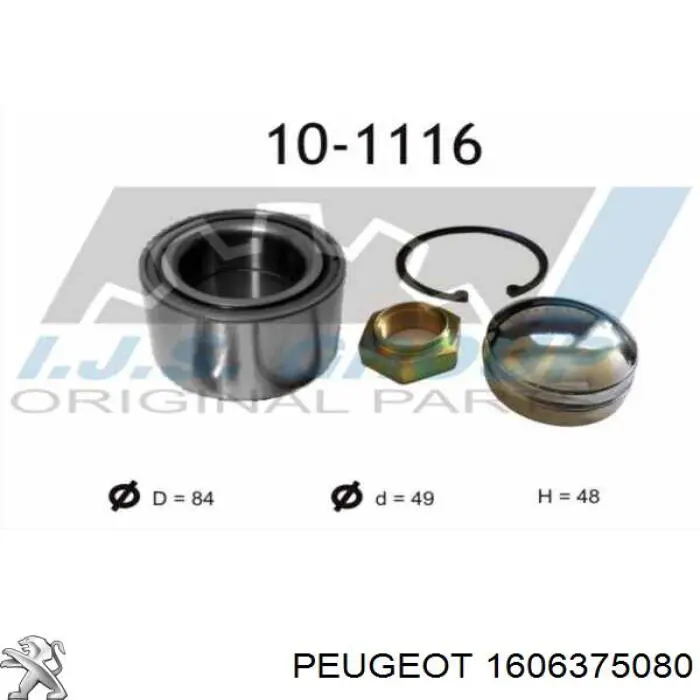 Comprar 1606375080 Peugeot/Citroen Cojinete de rueda trasero