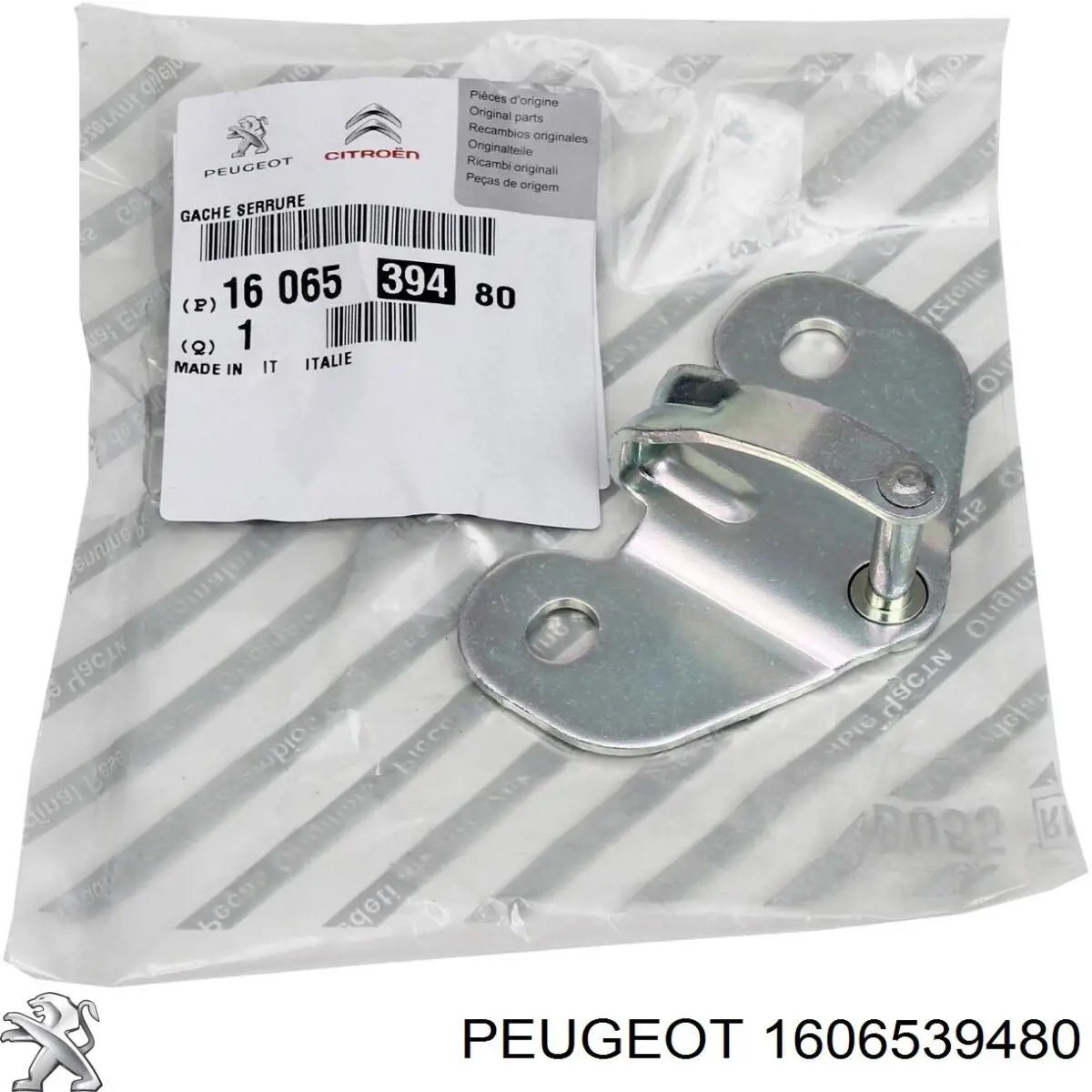 1606539480 Peugeot/Citroen guía, botón de enclavamiento, puerta de batientes trasera izquierda inferior