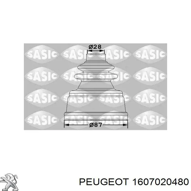 Fuelle de semieje delantero interior 1607020480 Peugeot/Citroen