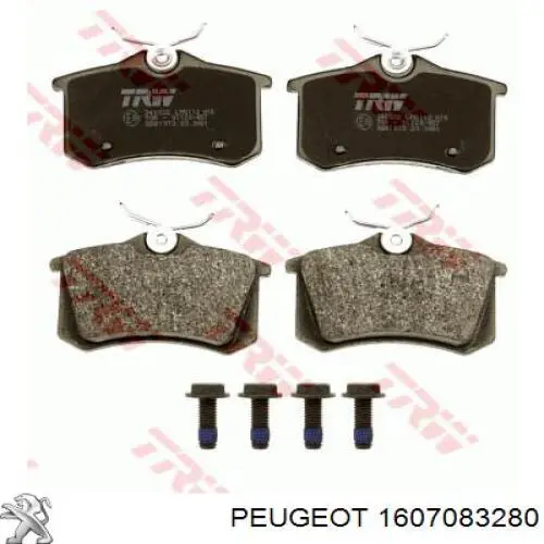 Pastillas de freno traseras 1607083280 Peugeot/Citroen