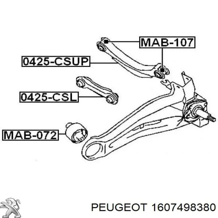 Brazo superior de suspensión trasera izquierdo/derecho Peugeot/Citroen 1607498380 precio, desde 32,87 EUR