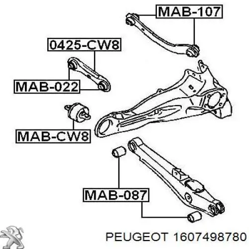 Barra oscilante, suspensión de ruedas, eje trasero Peugeot/Citroen 1607498780 precio, desde 24,46 EUR