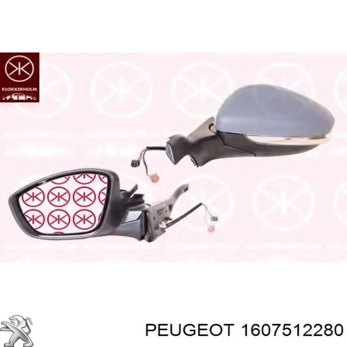 1607512280 Peugeot/Citroen cristal de espejo retrovisor exterior derecho