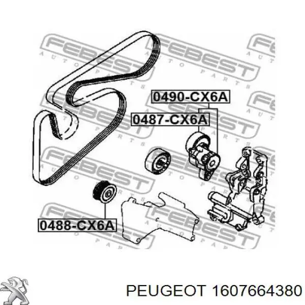 1607664380 Peugeot/Citroen polea inversión / guía, correa poli v