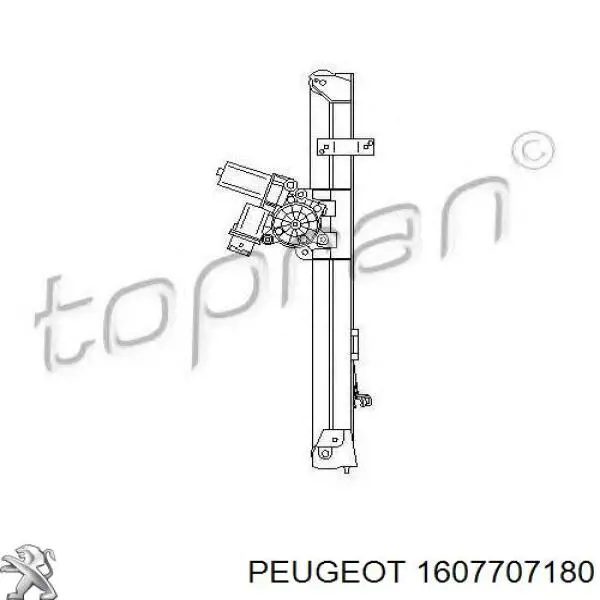 1607707180 Peugeot/Citroen Mecanismo levanta, puerta delantera derecha
