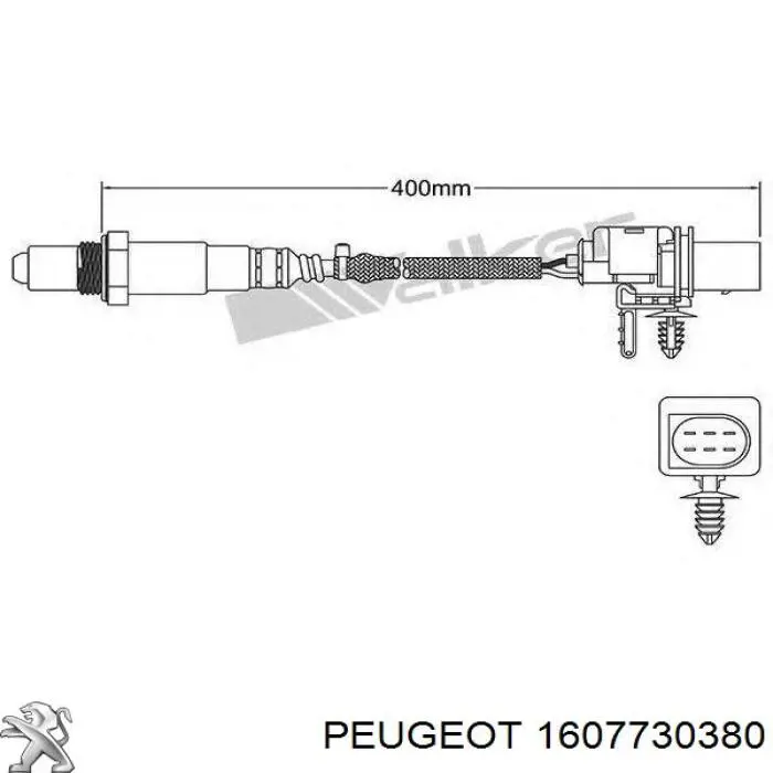 1607730380 Peugeot/Citroen juego de reparación, pinza de freno trasero
