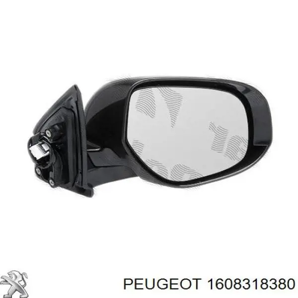 1608318380 Peugeot/Citroen cristal de espejo retrovisor exterior derecho