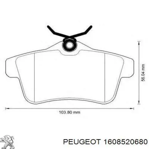 Pastillas de freno traseras 1608520680 Peugeot/Citroen