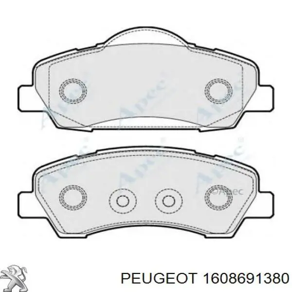 1608691380 Peugeot/Citroen pastillas de freno delanteras