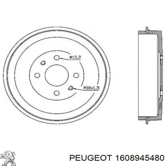 1608945480 Peugeot/Citroen freno de tambor trasero