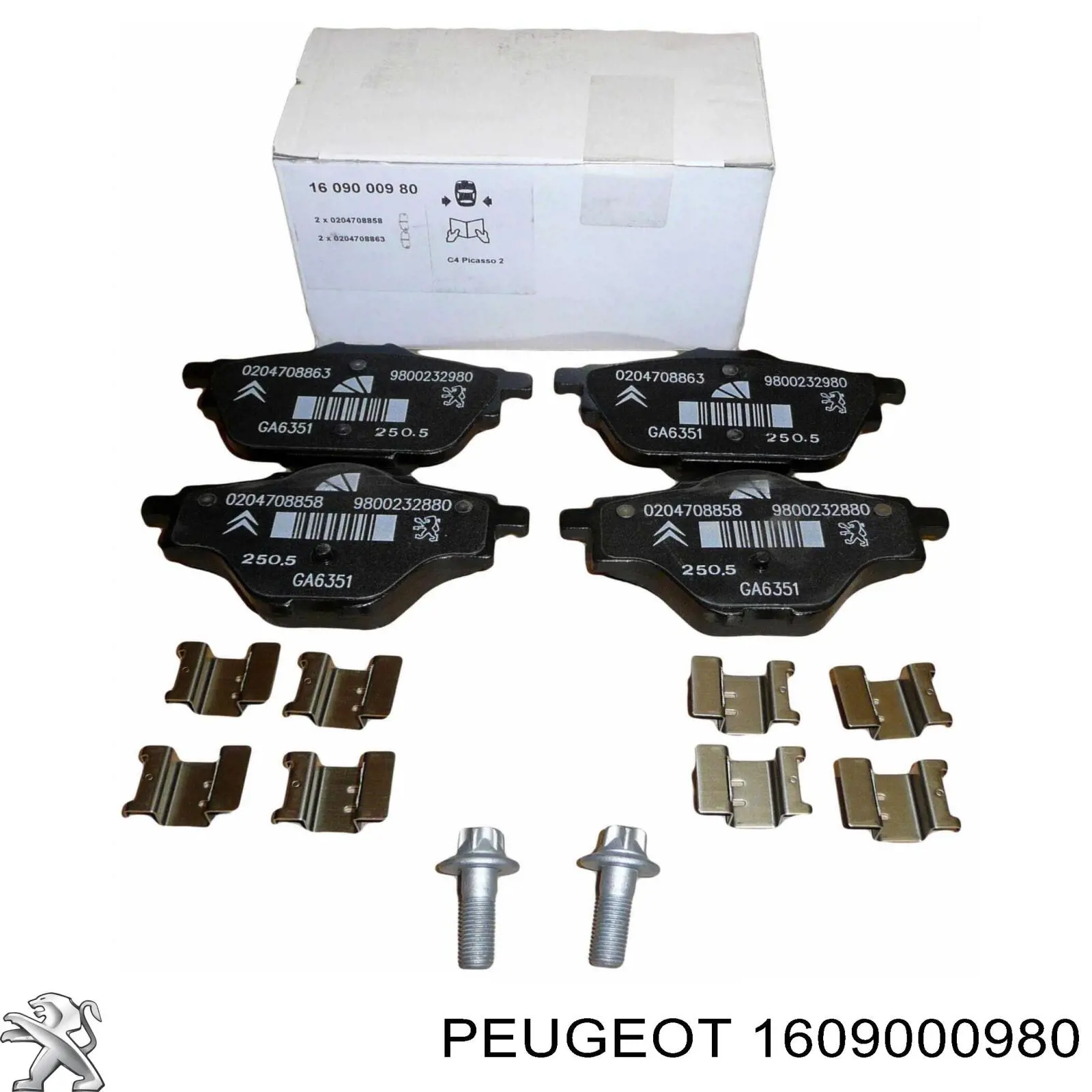 Comprar 1609000980 Peugeot/Citroen Pastillas de freno traseras