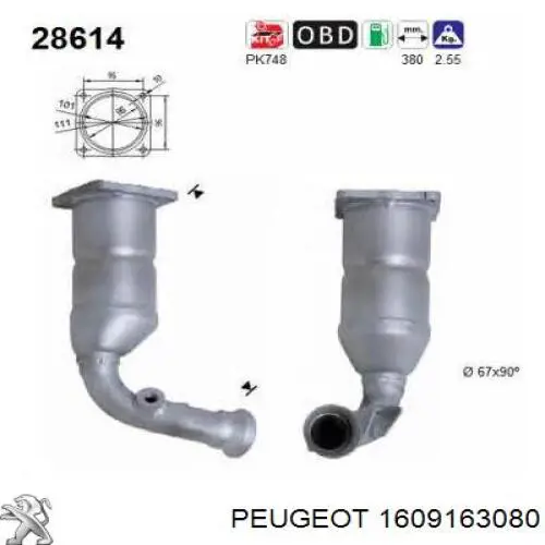 Comprar 1609163080 Peugeot/Citroen Catalizador