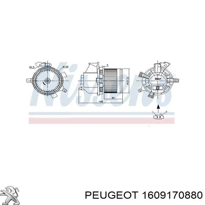Comprar 1609170880 Peugeot/Citroen Motor de calefacción