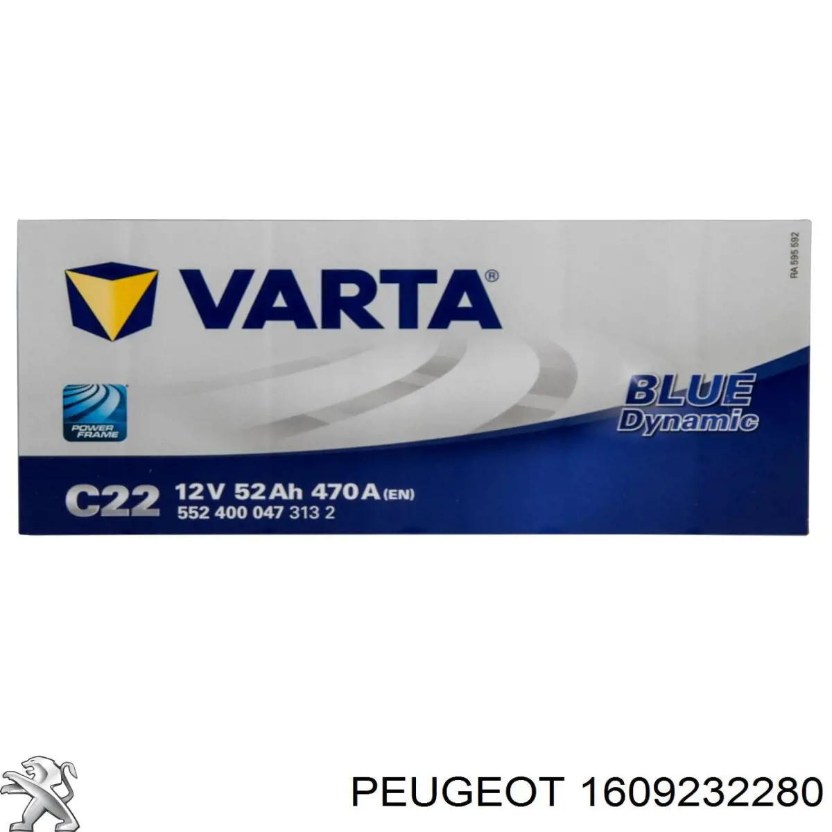 Batería Peugeot/Citroen 1609232280