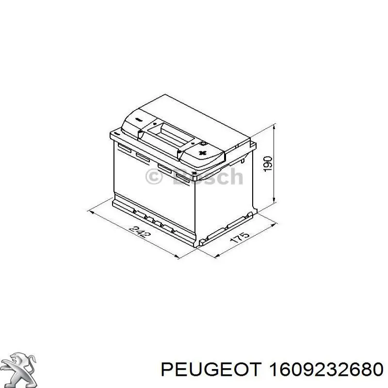 Batería de Arranque Peugeot/Citroen (1609232680)