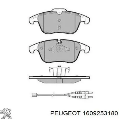 Pastillas de freno 1609253180 Peugeot/Citroen
