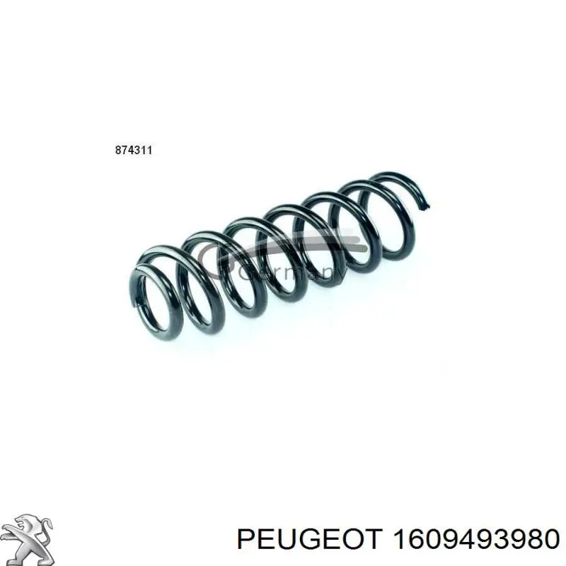 1609493980 Peugeot/Citroen muelle de suspensión eje trasero