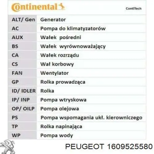 Comprar 1609525580 Peugeot/Citroen Kit de correa de distribución